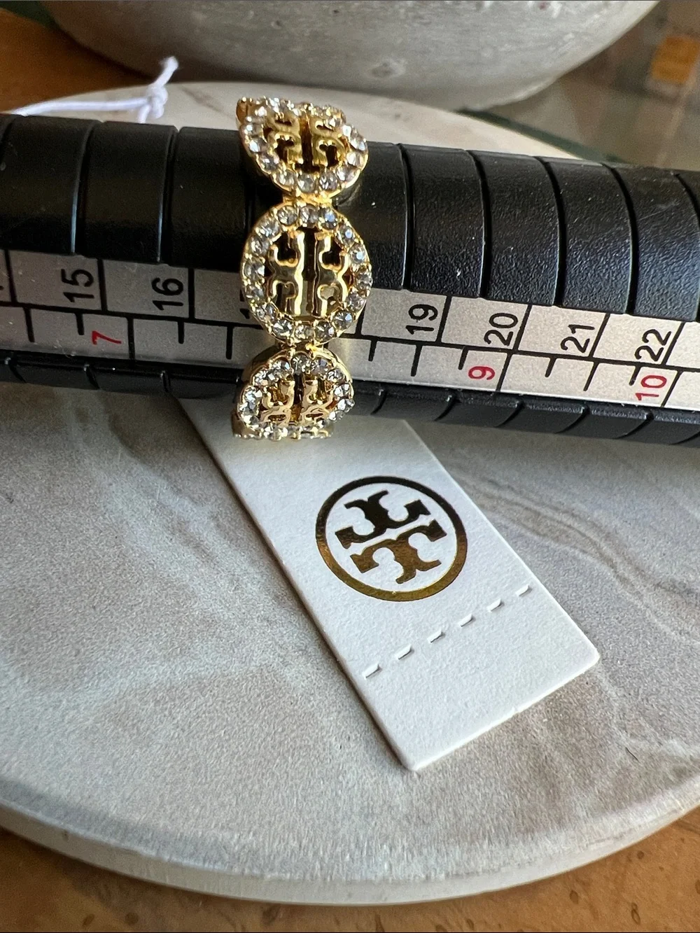 Tory Burch Miller Pave Ring Size 8